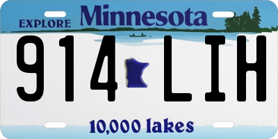 MN license plate 914LIH
