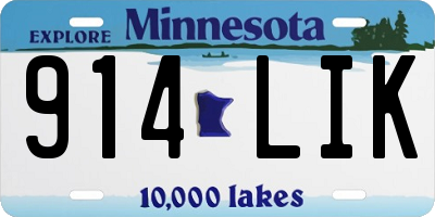 MN license plate 914LIK
