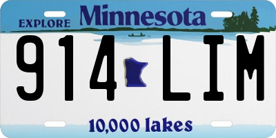 MN license plate 914LIM