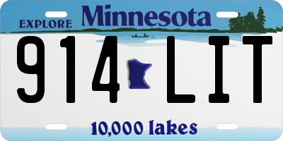 MN license plate 914LIT