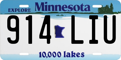 MN license plate 914LIU