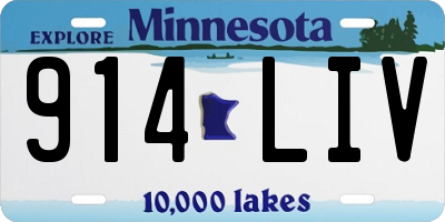 MN license plate 914LIV