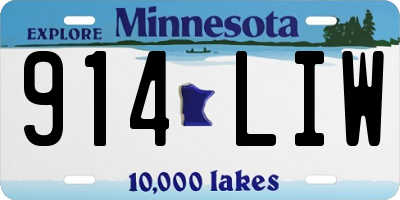 MN license plate 914LIW