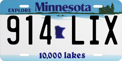 MN license plate 914LIX