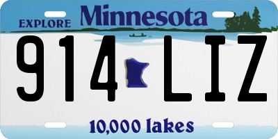 MN license plate 914LIZ