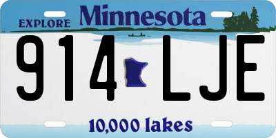 MN license plate 914LJE
