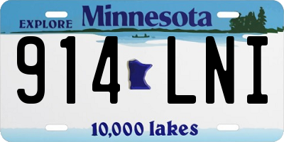MN license plate 914LNI
