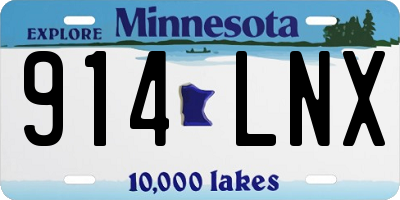 MN license plate 914LNX