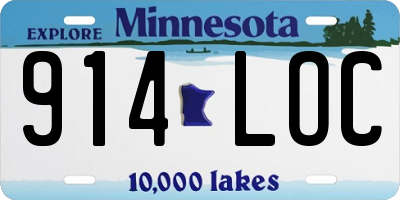 MN license plate 914LOC