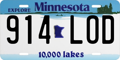 MN license plate 914LOD