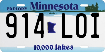 MN license plate 914LOI