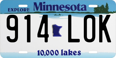 MN license plate 914LOK