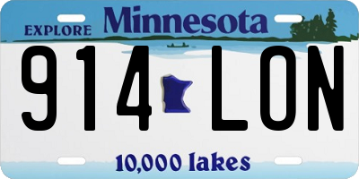 MN license plate 914LON