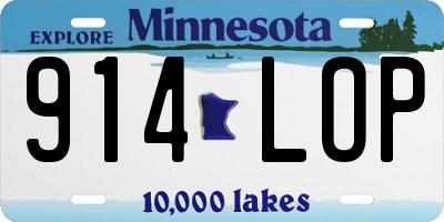 MN license plate 914LOP