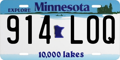 MN license plate 914LOQ