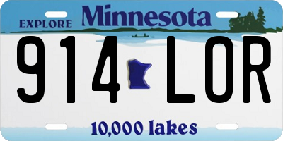 MN license plate 914LOR