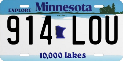 MN license plate 914LOU