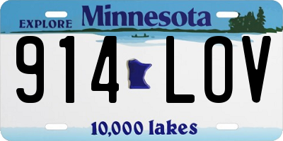 MN license plate 914LOV