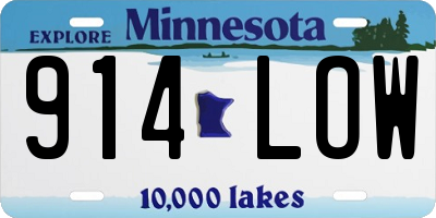 MN license plate 914LOW