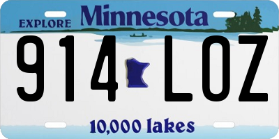 MN license plate 914LOZ