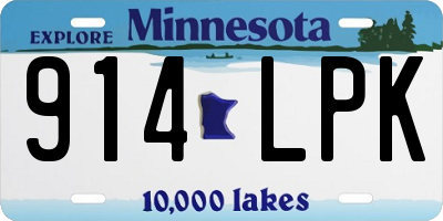 MN license plate 914LPK