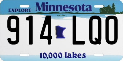 MN license plate 914LQO
