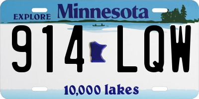 MN license plate 914LQW