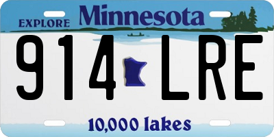 MN license plate 914LRE
