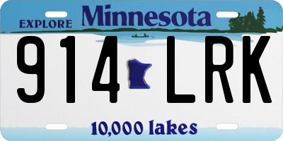MN license plate 914LRK
