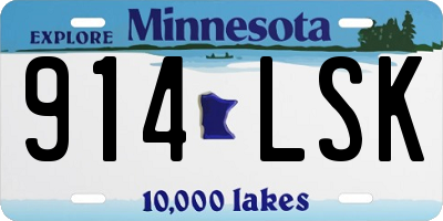MN license plate 914LSK