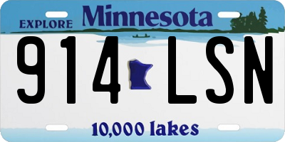 MN license plate 914LSN