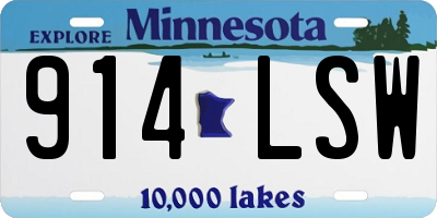 MN license plate 914LSW
