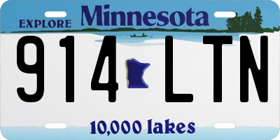 MN license plate 914LTN