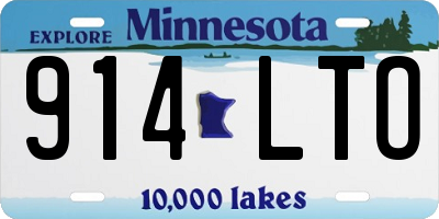 MN license plate 914LTO