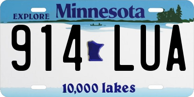 MN license plate 914LUA