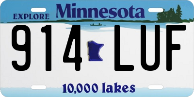 MN license plate 914LUF