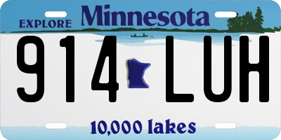MN license plate 914LUH