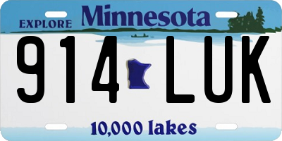 MN license plate 914LUK