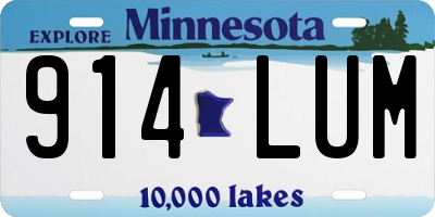 MN license plate 914LUM