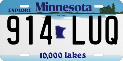 MN license plate 914LUQ