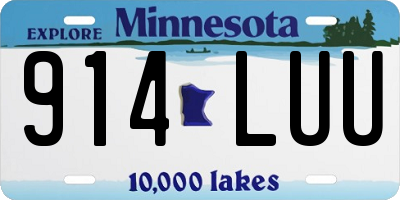 MN license plate 914LUU