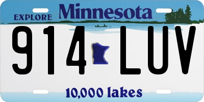 MN license plate 914LUV