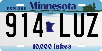 MN license plate 914LUZ
