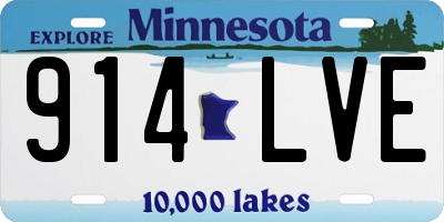MN license plate 914LVE