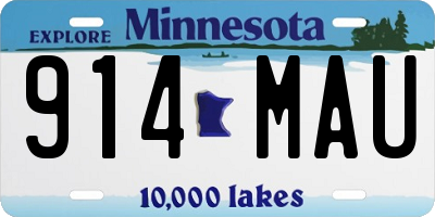 MN license plate 914MAU