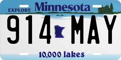MN license plate 914MAY