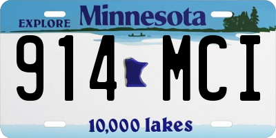 MN license plate 914MCI