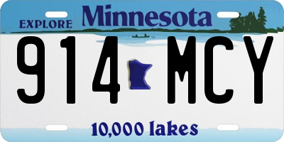 MN license plate 914MCY