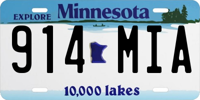 MN license plate 914MIA