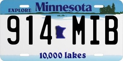 MN license plate 914MIB